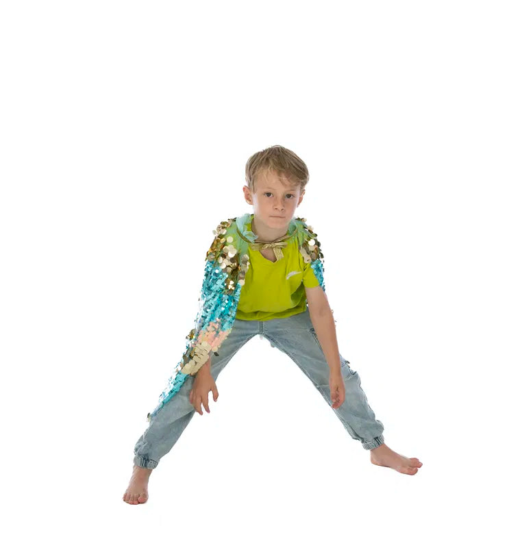 Capa de lentejuelas - Azul