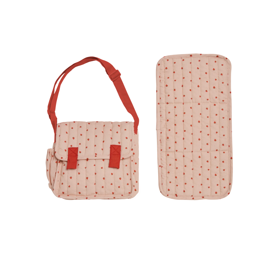 Pañalera convertible a mochila (de muñecas) - Fresas