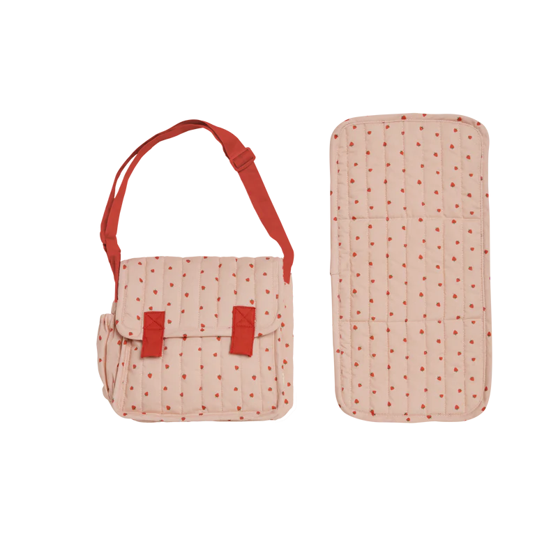 Pañalera convertible a mochila (de muñecas) - Fresas