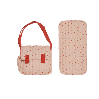 Pañalera convertible a mochila (de muñecas) - Fresas