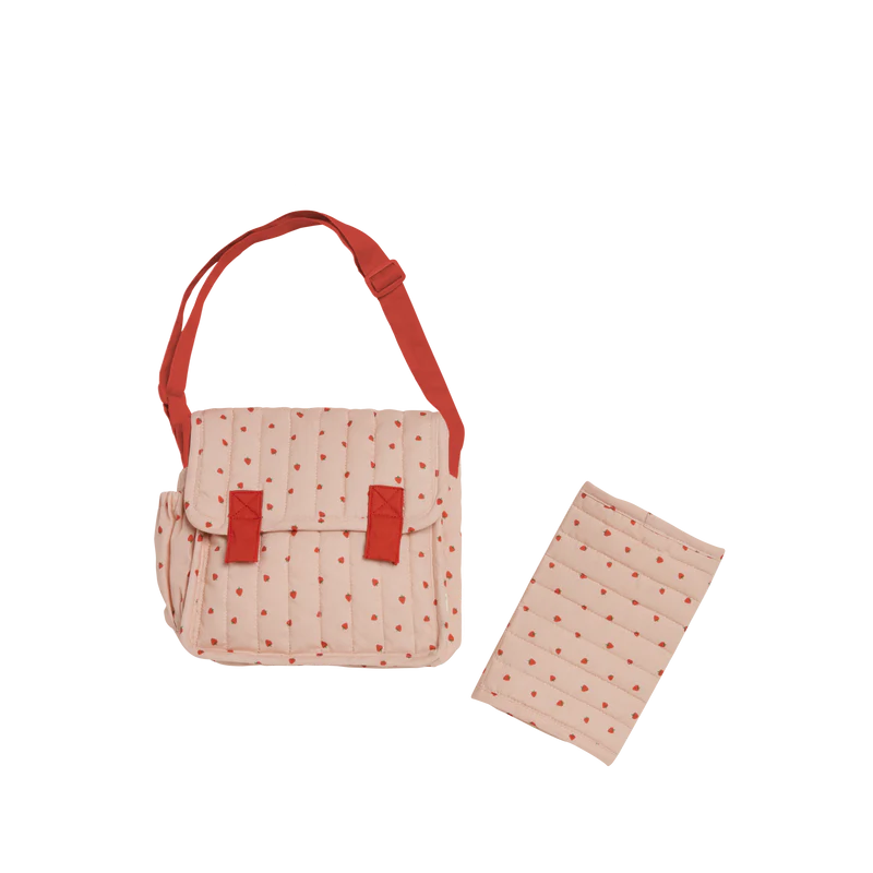 Pañalera convertible a mochila (de muñecas) - Fresas