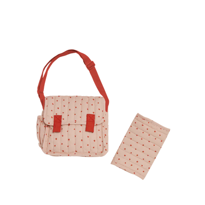 Pañalera convertible a mochila (de muñecas) - Fresas