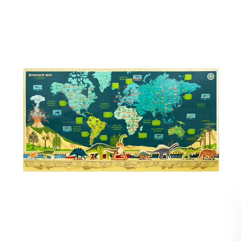 Mapa Gigante + Línea del Tiempo Dinosaurios (3D)