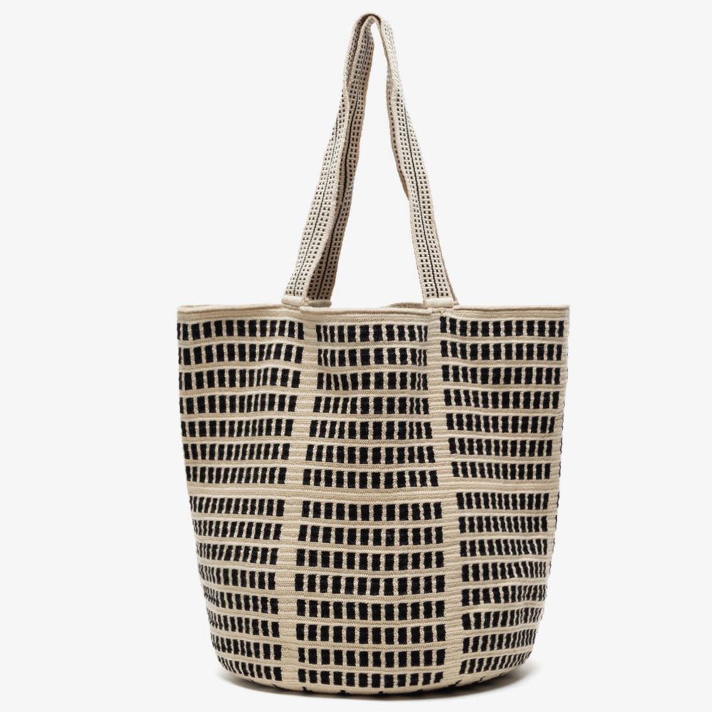 Bolso Tote (Grande) - Joao - Negro y Beige