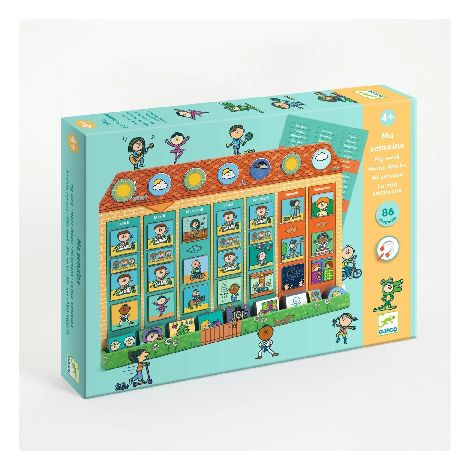 Calendario magnético Montessori - Mi semana (10 lenguajes)