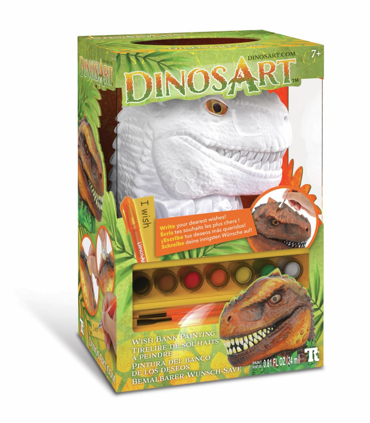 Hucha para pintar - Dinosaurio T-Rex