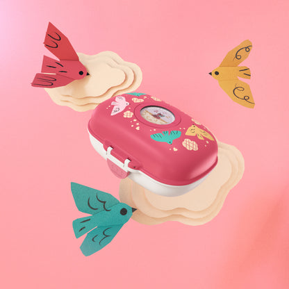 Caja almuerzo Rosa - Pájaros (3 tamaños)