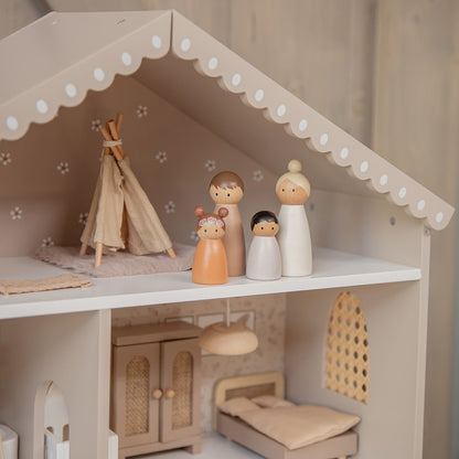 Casita de muñecas de Madera Gris turrón (+22 accesorios)