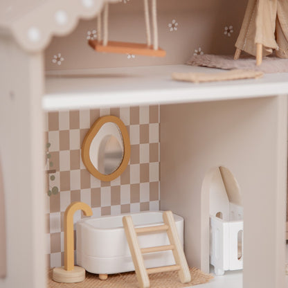 Casita de muñecas de Madera Gris turrón (+22 accesorios)
