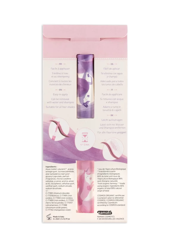 Máscara de pestañas para el pelo - Rosa y Morado