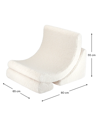 Moon chair - Teddy - Cream white