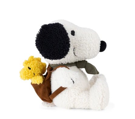 Peluche - Beagle Snoopy con Woodstock en mochila