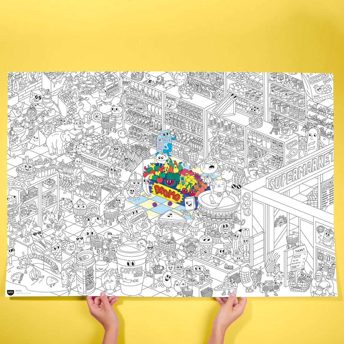 Póster XL para colorear - Supermercado