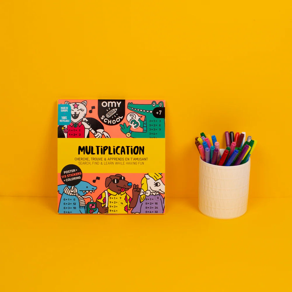 Poster XL de tablas de multiplicar + Pegatinas