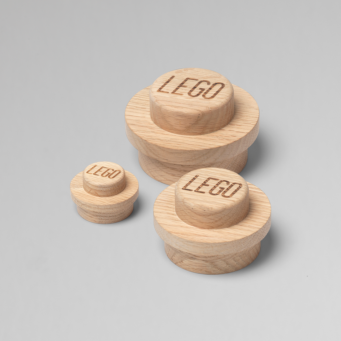 Colgadores pared Lego® - Colección Deluxe de madera - Set de 3