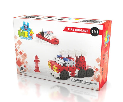 Meli - Basic (4 en 1) - 160 piezas - Estación de bomberos - Casa de Fieras