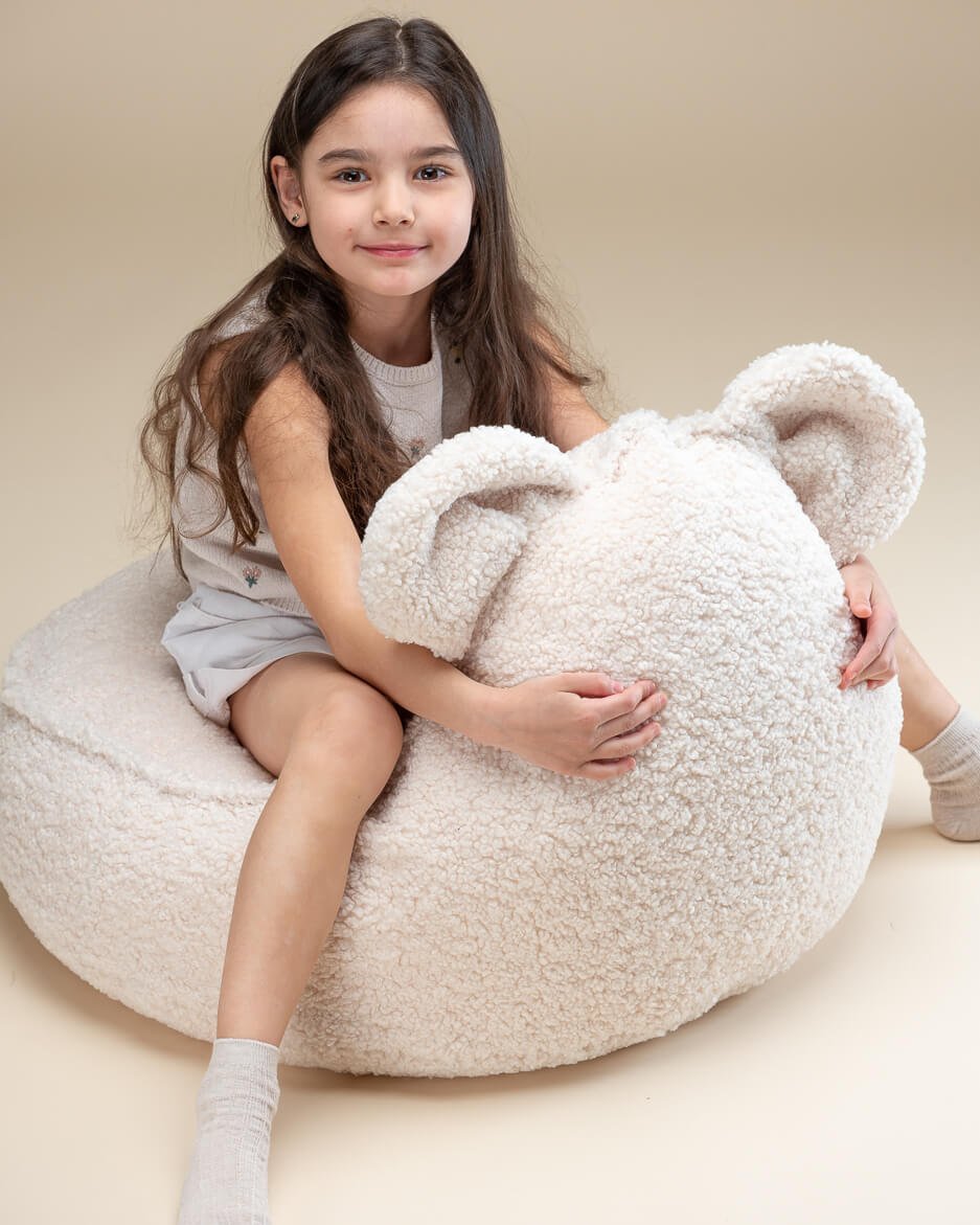 Beanbag Bear chair - Teddy - Cream White - Casa de Fieras