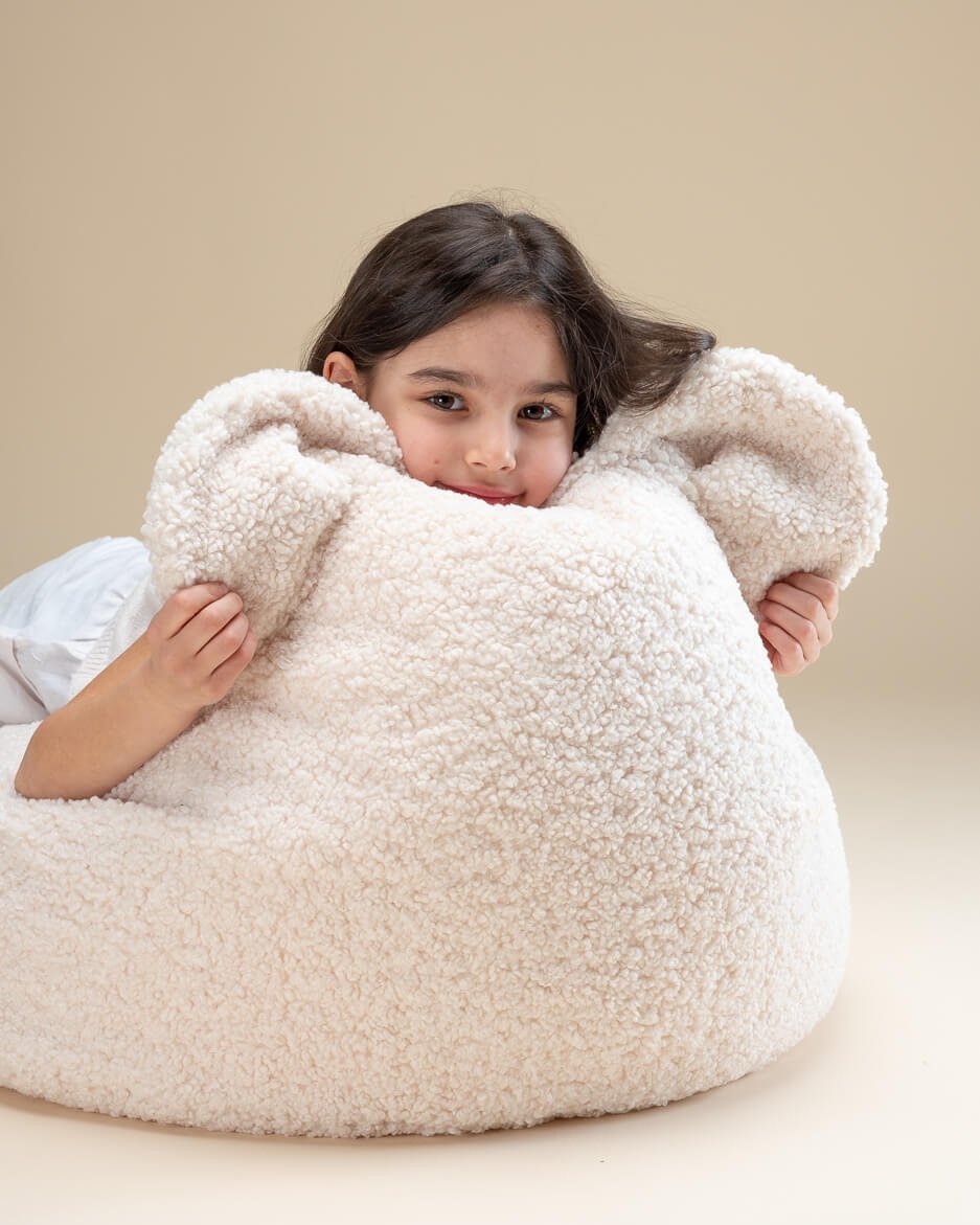 Beanbag Bear chair - Teddy - Cream White - Casa de Fieras