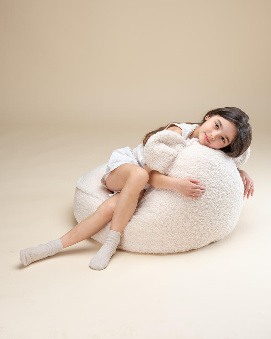 Beanbag Bear chair - Teddy - Cream White - Casa de Fieras