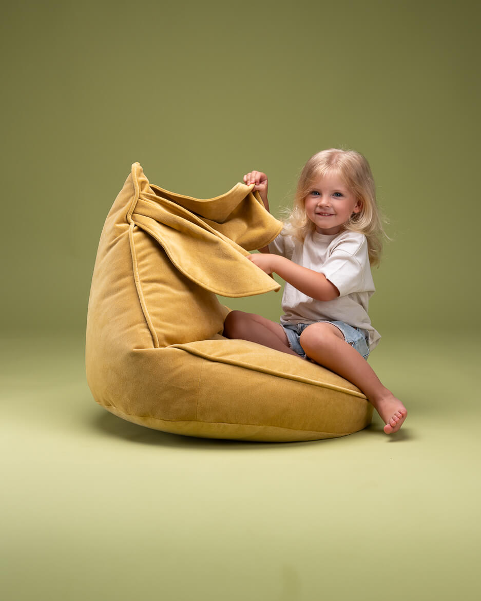 Beanbag Bunny chair - Terciopelo - Salted Caramel - Casa de Fieras