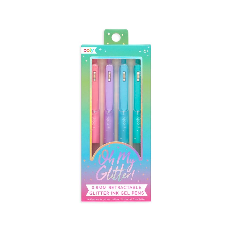 Bolígrafos de gel con purpurina - set de 4 colores - Casa de Fieras