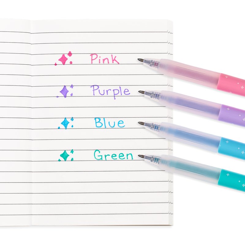 Bolígrafos de gel con purpurina - set de 4 colores - Casa de Fieras
