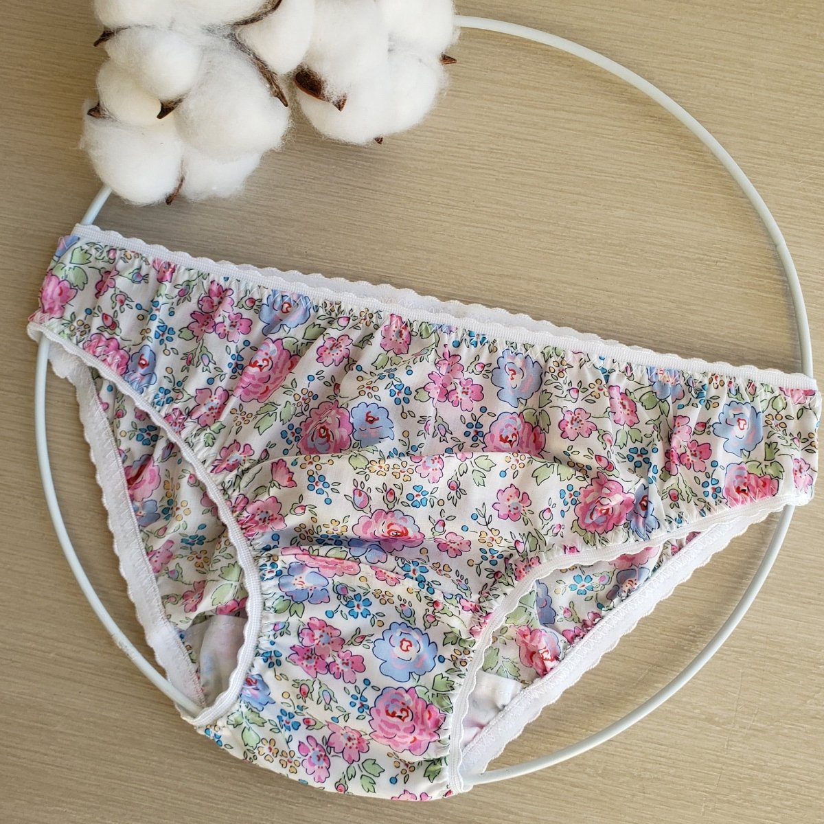 Braguitas de aprendizaje - Liberty peonías (rosa y azul) - Casa de Fieras