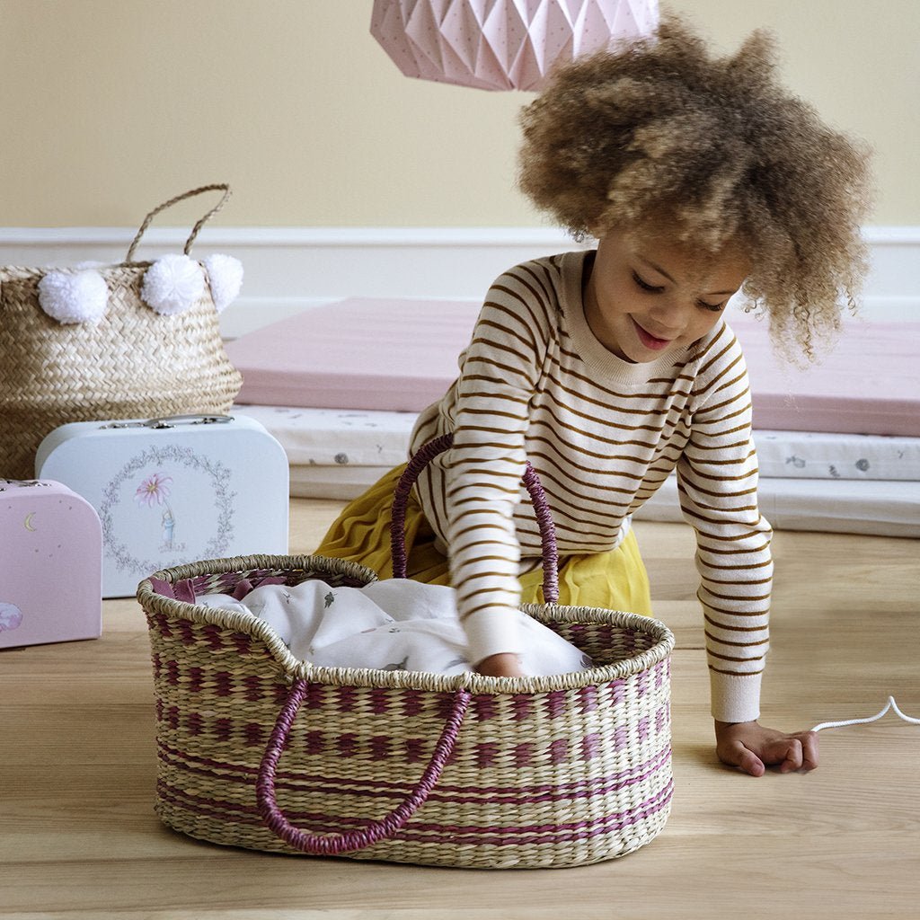 Capazo de mimbre natural (grande) - 2 colores - Casa de Fieras