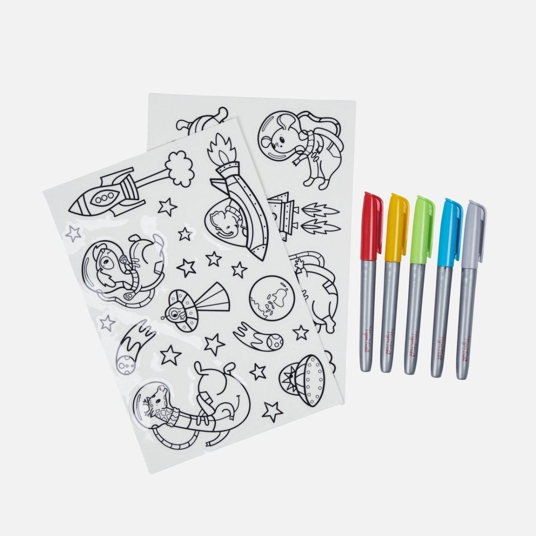 Crea - Pegatinas reutilizables - Animales en el espacio - Casa de Fieras