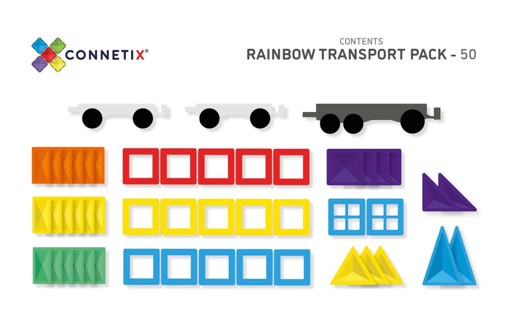 EXTENSIÓN - Pack Transportes - 50 piezas (Rainbow) - Casa de Fieras