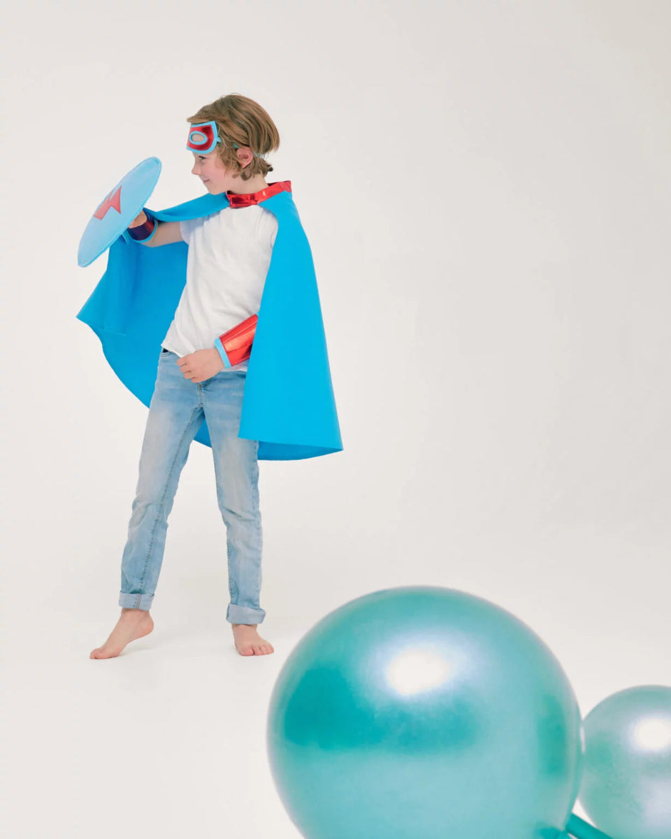 Kit Disfraz Super Héroe - Azul + Rojo - Casa de Fieras