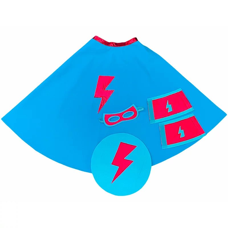 Kit Disfraz Super Héroe - Azul + Rojo - Casa de Fieras