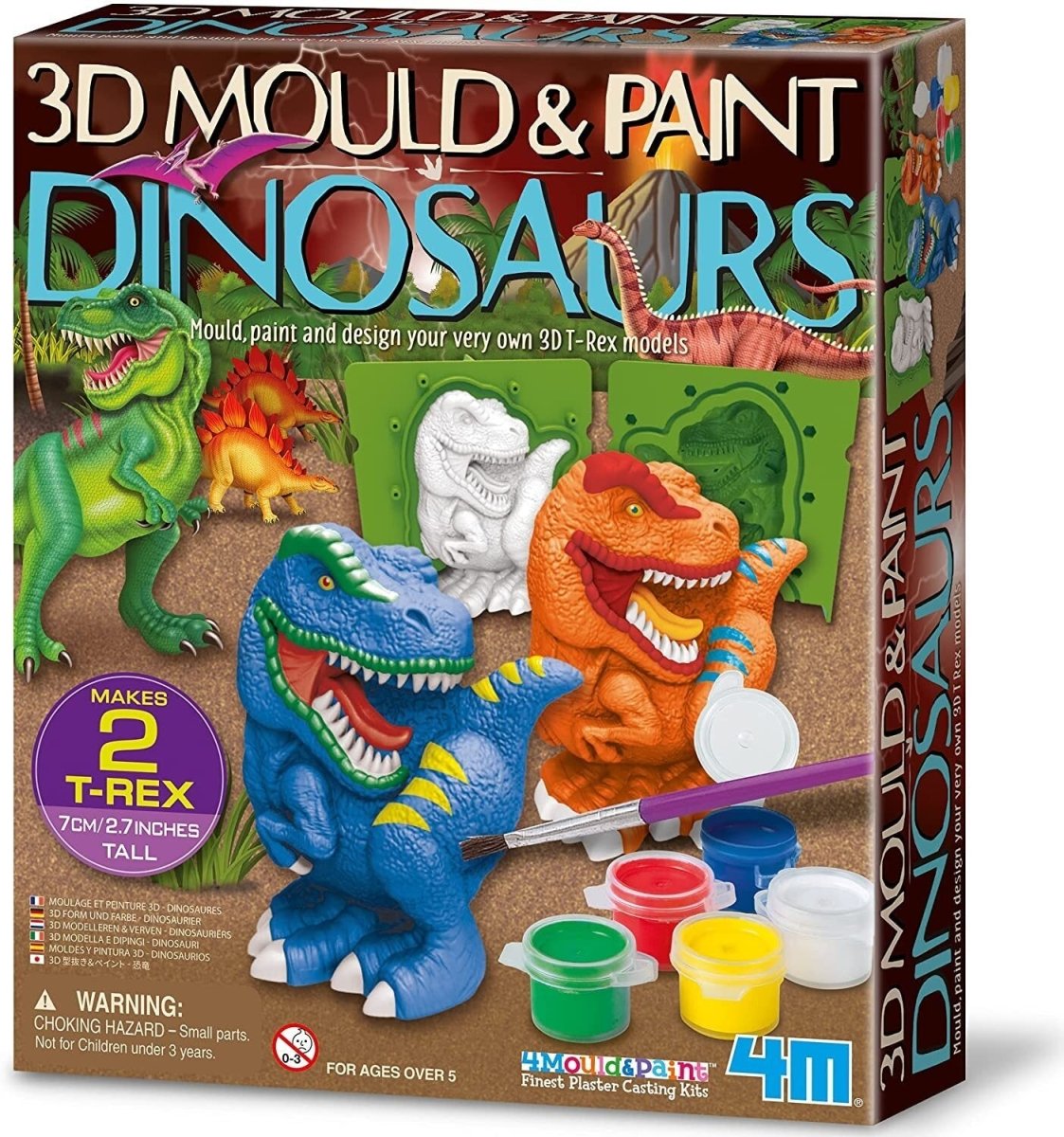 Moldea y pinta - Figuras 3D - Dinosaurios - Casa de Fieras