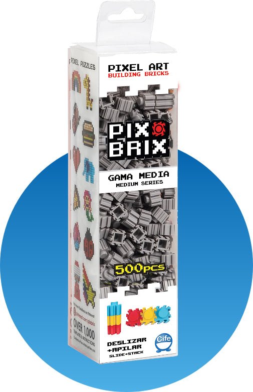 Pix Brix - Caja 500 piezas - Gris - Casa de Fieras