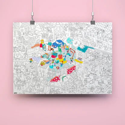 Poster XL para colorear - Kids life - Casa de Fieras