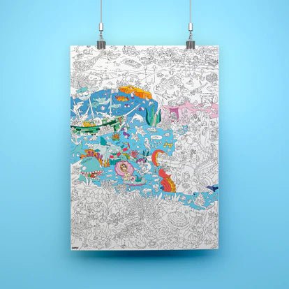 Poster XL para colorear - Océano - Casa de Fieras