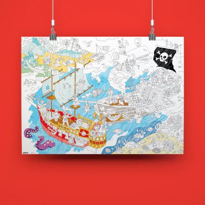 Poster XL para colorear - Piratas - Casa de Fieras