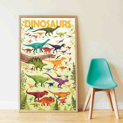 Poster XXL + pegatinas - Dinosaurios - Casa de Fieras