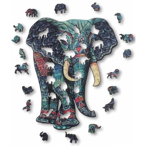 Puzzle de madera - Elefante - Casa de Fieras