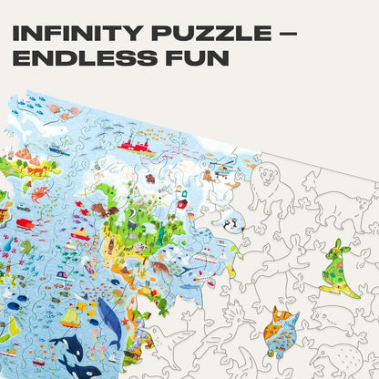 Puzzle de madera - Mapa del mundo (100 piezas) - Casa de Fieras